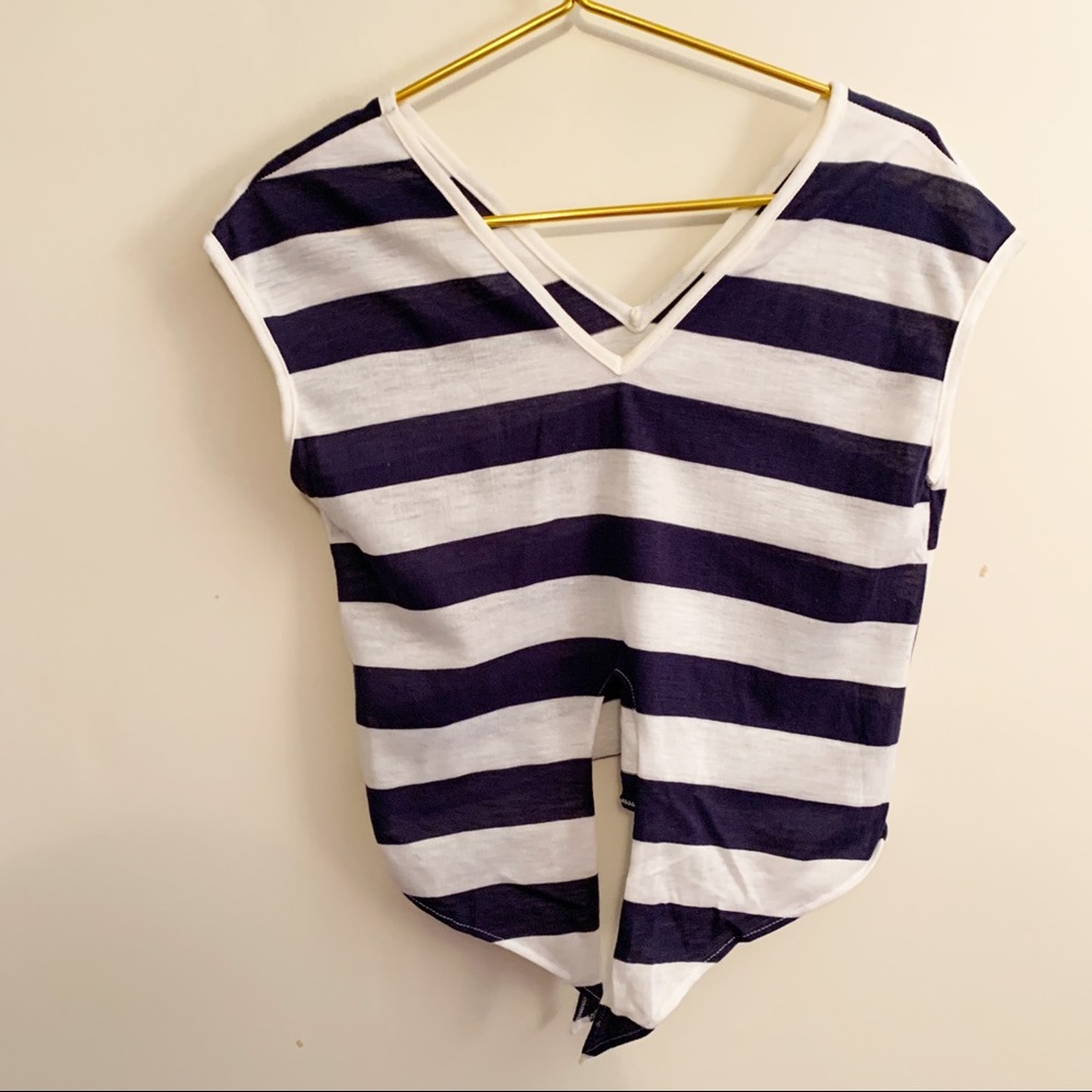 Vintage 80s Tie Front Crop Top XS - Picture 5 of 8